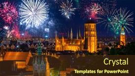  Presentation with new year - Slide deck having new-year-fireworks-display background and a tawny brown colored foreground