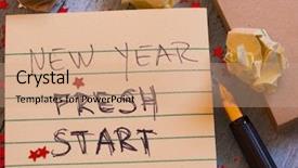  Presentation with fresh start - PPT theme with new year fresh start background and a coral colored foreground