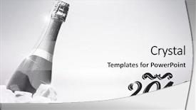  Presentation with candles for 2020 new year - Audience pleasing presentation theme consisting of new year graphic against champagne backdrop and a  colored foreground