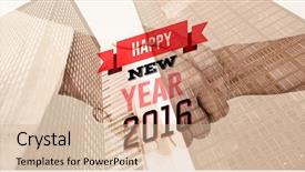  Presentation with new year - Presentation theme having new year graphic against composite background and a  colored foreground