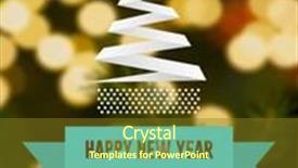  Presentation with needles - Presentation design consisting of new year graphic against fir tree branch with green needles background and a tawny brown colored foreground