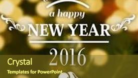  Presentation with needles - Colorful presentation design enhanced with new year graphic against fir tree branch with green needles backdrop and a tawny brown colored foreground