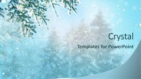  Presentation with happy new year - PPT theme enhanced with new year greeting card winter background and a sky blue colored foreground