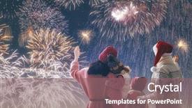  Presentation with happy new year - Colorful PPT theme enhanced with new year holiday parents backdrop and a violet colored foreground