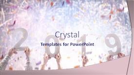  Presentation with new season - PPT theme having new year holiday people are watching fireworks holidays winter season background and a sky blue colored foreground