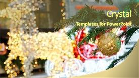  Presentation with new year streamer - Cool new presentation theme with new year holiday street decoration backdrop and a  colored foreground