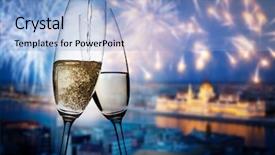  Presentation with lunar new year of the pig - PPT theme featuring new year in budapest - champagne background and a light blue colored foreground