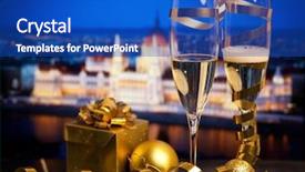  Presentation with lunar new year of the pig - Cool new slide set with new year in budapest - champagne backdrop and a  colored foreground