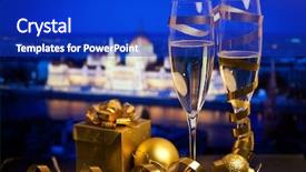  Presentation with new year - Amazing presentation theme having new year in budapest - champagne backdrop and a  colored foreground