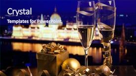  Presentation with parliament - Presentation consisting of new year in budapest - champagne background and a  colored foreground
