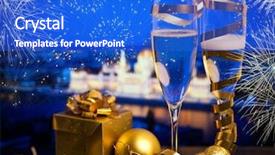  Presentation with new year - Beautiful presentation design featuring new year in budapest - champagne backdrop and a  colored foreground