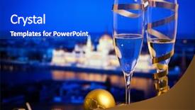  Presentation with candles for 2020 new year - Slide set enhanced with new year in budapest - champagne background and a  colored foreground