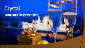  Presentation with lunar new year ox - Beautiful slide set featuring new year in budapest - champagne backdrop and a  colored foreground