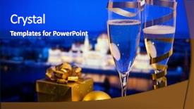  Presentation with lunar new year ox - PPT theme with new year in budapest - champagne background and a  colored foreground