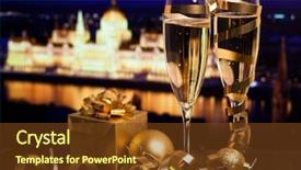  Presentation with new year - PPT layouts having new year in budapest - champagne background and a  colored foreground
