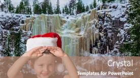  Presentation with ice blue - Presentation design consisting of new-year-in-lapland-adorable background and a coral colored foreground