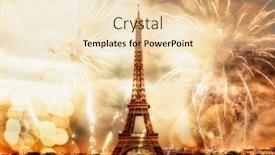  Presentation with eiffel tower - Audience pleasing slide deck consisting of new-year-in-paris-fireworks backdrop and a lemonade colored foreground