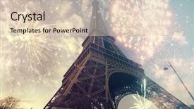  Presentation with eiffel tower paris france - PPT theme featuring new year in paris background and a lemonade colored foreground