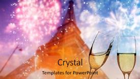  Presentation with candles for 2020 new year - PPT theme with new year in paris background and a gold colored foreground