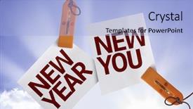  Presentation with note - Cool new presentation with new year new you backdrop and a light blue colored foreground