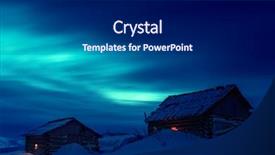  Presentation with house forest - Amazing slide set having new year night - wooden house in winter forest backdrop and a black colored foreground