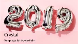  Presentation with new year 2019 - Audience pleasing slides consisting of new year on a pink backdrop and a lemonade colored foreground