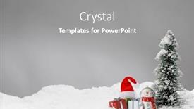  Presentation with new year card - Slide set consisting of new-year-or-christmas-card background and a gray colored foreground