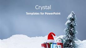  Presentation with new year card - Theme consisting of new-year-or-christmas-card background and a teal colored foreground