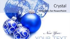  Presentation with merry christmas and new year - Audience pleasing theme consisting of new year or christmas decoration backdrop and a light blue colored foreground