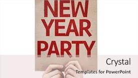  Presentation with new year card - Presentation theme having new year party card isolated background and a lemonade colored foreground