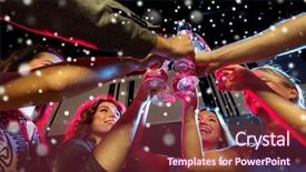  Presentation with end year party - Slide deck having new year party holidays celebration background and a tawny brown colored foreground