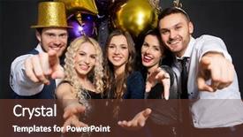  Presentation with black christmas party - Cool new presentation theme with new year party with balloons backdrop and a tawny brown colored foreground