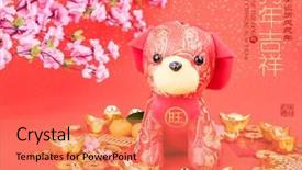  Presentation with chinese new year - Presentation theme consisting of new year red stamp mean background and a coral colored foreground
