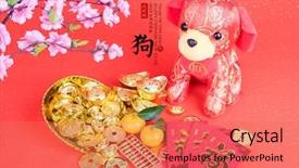  Presentation with chinese calligraphy - Presentation enhanced with new year red stamp mean background and a coral colored foreground