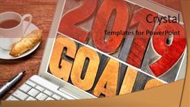  Presentation with new year 2019 - Colorful theme enhanced with new year resolution concept - text backdrop and a red colored foreground