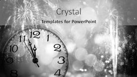  Presentation with snowflakes - Slide set with new-year-s-at-midnight background and a light gray colored foreground