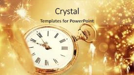  Presentation with snowflakes - Slide deck featuring new year's at midnight - old clock with stars snowflakes and holiday lights background and a blonde colored foreground