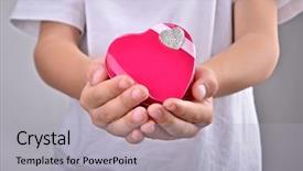  Presentation with children heart disease - Cool new PPT theme with new year s baby - children holding heart shaped gift backdrop and a light gray colored foreground