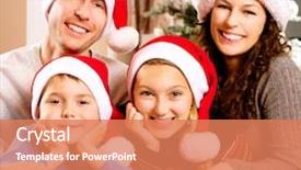  Presentation with christmas kids - Theme consisting of new year s baby - christmas big family with kids background and a coral colored foreground