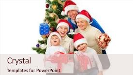  Presentation with christmas kids - Amazing theme having new year s baby - christmas family with gifts near backdrop and a lemonade colored foreground