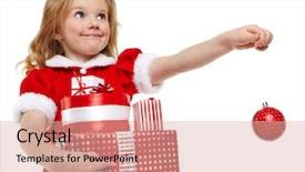  Presentation with santa claus holding scroll paper - Slide deck consisting of new year s baby - cute little girl background and a  colored foreground