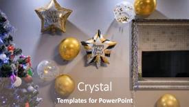  Presentation with new year - Presentation theme enhanced with new-year-s-decorations and a coral colored foreground