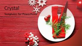  Presentation with table setting - Beautiful slides featuring new year template - beautiful christmas table setting backdrop and a red colored foreground