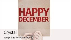  Presentation with december - Slide deck consisting of new year template - happy december card isolated background and a lemonade colored foreground