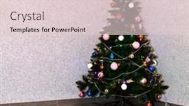  Presentation with corner - PPT layouts with new-year-tree background and a lemonade colored foreground