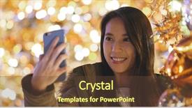  Presentation with christmas tree - Amazing PPT layouts having new year video - woman taking selfie on mobile backdrop and a  colored foreground