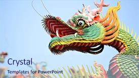  Presentation with asian - Cool new presentation with new year worship - asian temple dragon backdrop and a sky blue colored foreground