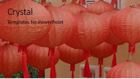  Presentation with lantern chinese - Audience pleasing presentation theme consisting of new year worship - chinese red lantern for mid backdrop and a red colored foreground