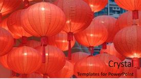  Presentation with chinese lantern - Colorful PPT theme enhanced with new year worship - red chinese lantern at outdoor backdrop and a  colored foreground