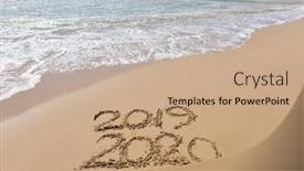  Presentation with new year 2019 - Amazing theme having new-years-2020-replace-2019 backdrop and a coral colored foreground